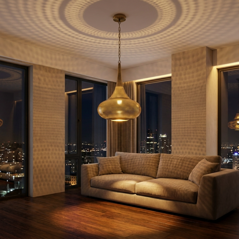 Handmade Moroccan Ceiling Light – Brass Dome Openwork