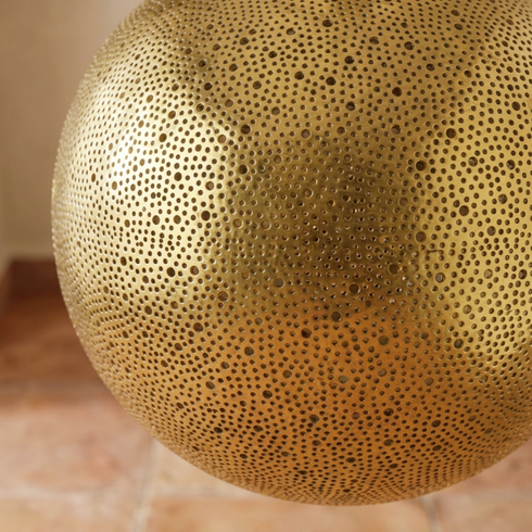 Moroccan Table Lamp – Brass Globe Geometric