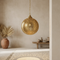 Authentic Moroccan Hanging Lamp – Hand-Hammered Brass Globe Pendant Light for Boho Bedroom Mood Lighting