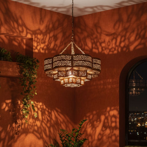 Moroccan Hanging Ceiling Lamp – Handmade Brass Lamp (PL 1087)