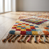 Authentic Handmade Moroccan Kilim Rug – Flatweave Wool Rug with Colorful Geometric Tribal Patterns