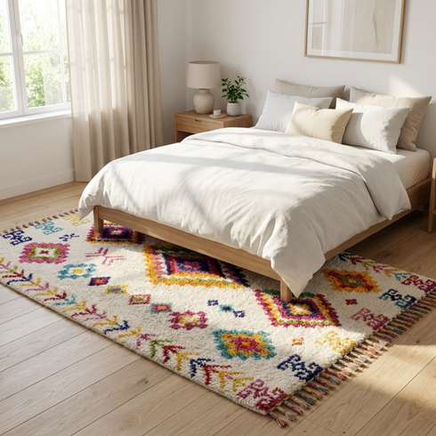 Azilal Rug – Multicolor Diamond Wool Berber Carpet