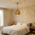 Authentic Moroccan Lamp – Gold Brass Pendant Light with Geometric Openwork Pattern for Bedroom Mood Lighting
