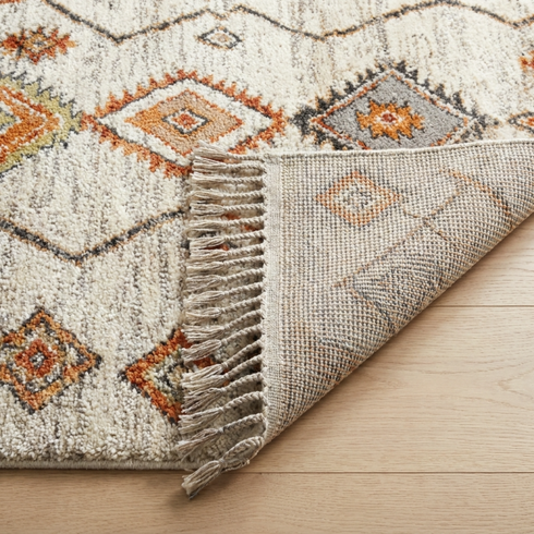 Handmade Boujaad Rug - Plush Natural Wool - Tribal Boho Living Room Decor