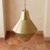 Handmade Moroccan Brass Lamp – Gold Pendant Light with Geometric Filigree Design for Kitchen Island Lighting