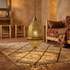 Authentic Handcrafted Moroccan Lamp – Oxidized Brass Filigree Teardrop Pendant for Boho Bedroom Lighting