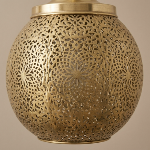 Moroccan Pendant Light – Globe Star Brass Lamp