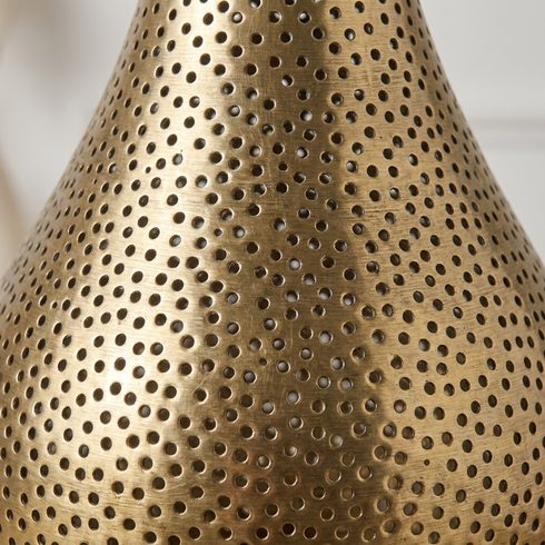 Authentic Handmade Moroccan Lamp – Oxidized Brass Teardrop Pendant with Artistic Shadow Casting for Bedroom Mood Lighting