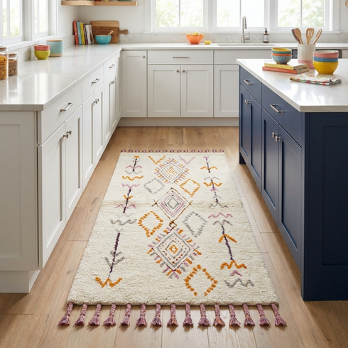 Authentic Handmade Azilal Rug – Plush Moroccan Wool Area Rug with Modern Boho Design