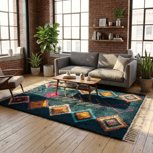 Moroccan Runner Rug – Handmade Azilal Wool Rug for Boho Hallway & Entryway Decor