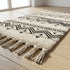Moroccan Kilim Rug – Black & Ivory Flatweave Diamond Wool Area Rug