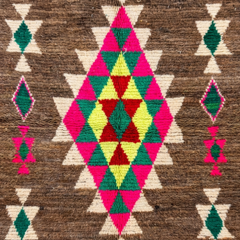 Handmade Moroccan Kilim Rug - Natural Wool Flatweave - Vibrant Geometric Tribal Art