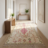 Handmade Azilal Rug - Shaggy Natural Wool - Vibrant Boho Living Room Decor - Pink Geometric Pattern