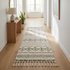 Minimalist Moroccan Rug - Flatweave Natural Wool - Scandi-Boho Geometric Decor