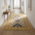 Authentic Moroccan Rug – Plush Natural Wool Area Rug with Geometric Tribal Pattern for Boho Living Room Decor