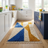 Authentic Moroccan Rug – High Pile Natural Wool Area Rug with Modern Geometric Abstract Pattern for Living Room Decor