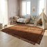 Brown Moroccan Berber Rug - High Pile Natural Wool - Modern Plush Living Room Decor