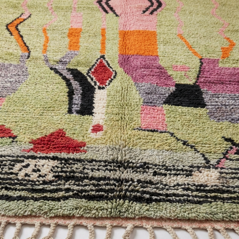 Light Green Boujaad Berber Rug - Modern Moroccan Carpet