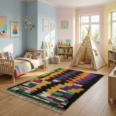 Authentic Handmade Wool Rugs - Colorful Berber Decor