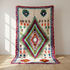 Handmade Azilal Rug - Vibrant 100% Wool - Shaggy Boho Area Rug - Colorful Geometric Tribal Motif