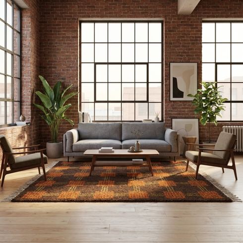 Moroccan Berber Rug – Brown Tribal Wool Rug