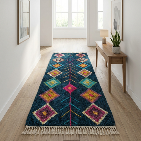 Moroccan Runner Rug – Handmade Azilal Wool Rug for Boho Hallway & Entryway Decor