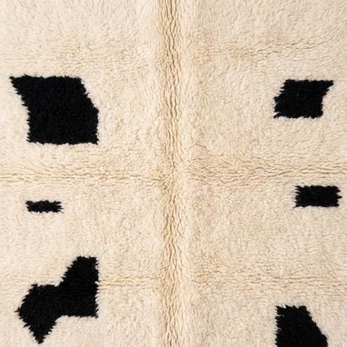 Hand Knotted Beni Ourain Rug - Minimalist Abstract Moroccan Area Rug