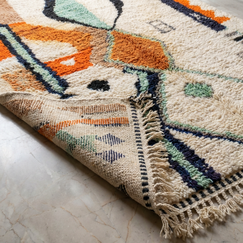 Colorful Beni Ourain Rug - Abstract Geometric Living Room Decor