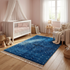 Vibrant Moroccan Rug – Plush Shaggy Wool Rug with Electric Blue & White Polka Dot Pattern