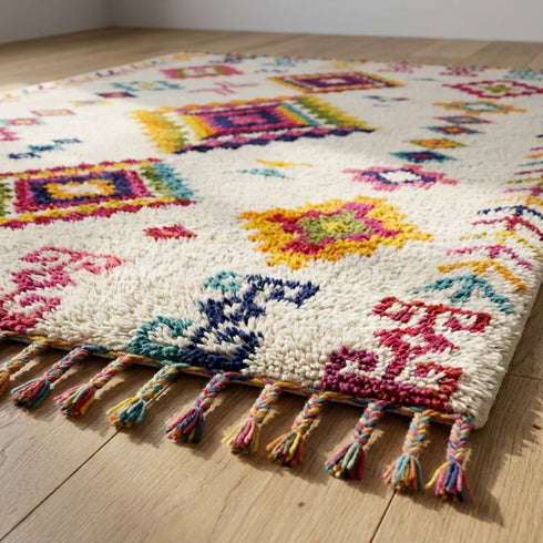 Azilal Rug – Multicolor Diamond Wool Berber Carpet