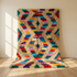 Moroccan Kilim Rug – Multicolor Flatweave Diamond Wool Rug