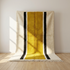 Authentic Moroccan Rug – High Pile Shaggy Wool Area Rug with Modern Mustard Stripe Pattern for Boho Living Room Decor
