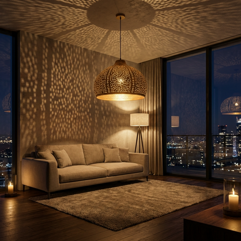 Handmade Moroccan Hanging Lamp - Boho Kitchen Lighting