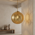 Moroccan Pendant Light – Globe Geometric Brass Lamp