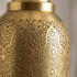 Authentic Handmade Moroccan Lamp – Gold Brass Pendant Light with Intricate Filigree Openwork Design for Living Room Decor