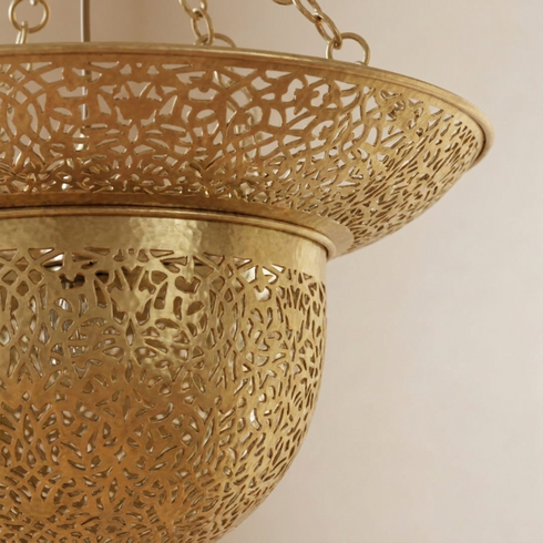 Dome Brass Moroccan Pendant Light