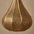 Authentic Moroccan Teardrop Hanging Lamp – Gold Brass Pendant Light with Artistic Shadow Casting Pattern