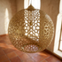 Authentic Handmade Moroccan Lamp – Gold Brass Globe Pendant Light for Elegant Living Room Statement Lighting