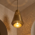 Authentic Handmade Moroccan Lamp – Gold Brass Pendant Light with Intricate Filigree Openwork Design for Kitchen Island Decor