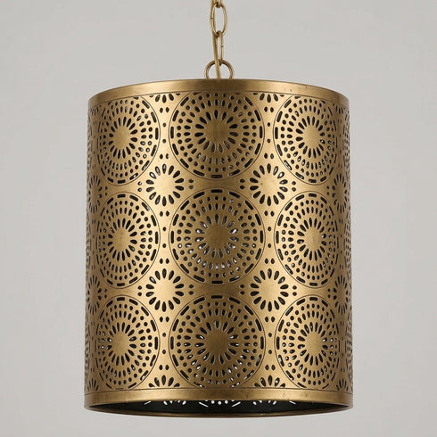 Handmade Moroccan Ceiling Light – Brass Filigree Openwork