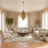 Handmade Moroccan Lamp - Gold Brass Pendant - Living Room Statement Lamp