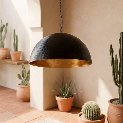 Moroccan Pendant Light – Brass Filigree Statement Light