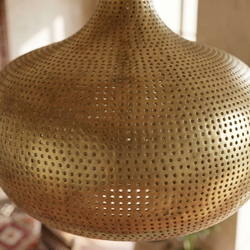 Moroccan Pendant Light – Brass Perforated