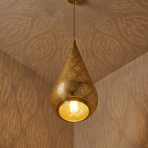 Handmade Moroccan Chandelier – Brass Dome Openwork
