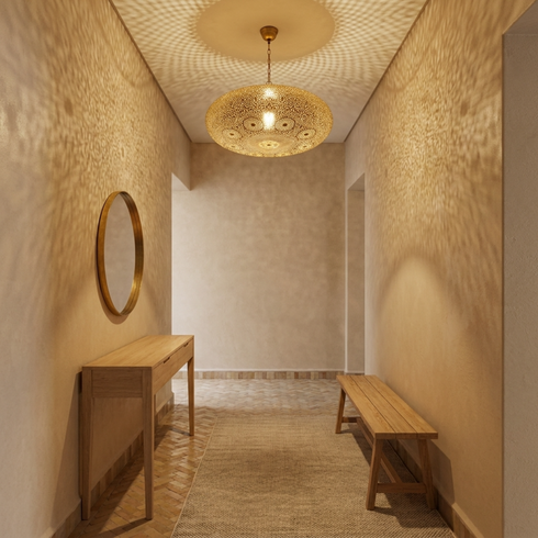 Moroccan Pendant Light – Brass Filigree Handmade