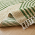 Beni Ourain Rug – Green Plush Striped Wool Rug