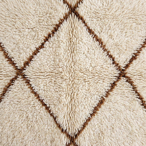 Authentic Beni Ourain Rug - Minimalist Boho Ivory Area Rug