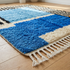 Authentic Moroccan Rug – High Pile Shaggy Wool Area Rug with Vibrant Abstract Design for Modern Interiors