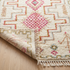 Handmade Azilal Rug - Shaggy Natural Wool - Vibrant Boho Living Room Decor - Pink Geometric Pattern