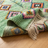 Handmade Azilal Moroccan Rug – Vibrant Shaggy Wool Rug with Sage Green Tribal Diamond Design
